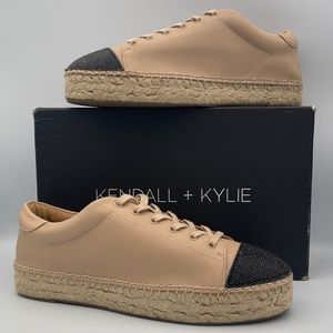 Kendall + Kylie Women's Shoe Joslyn Fashion Sneaker Beige Size 8.5 M US